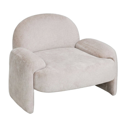 Beni Fauteuil Aphrodite Crème Met Poten van PTMD, zijaanzicht met de poten in beeld