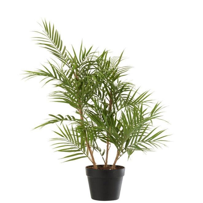 Bergpalm In Pot Plastiek Groen/Zwart Small - Kunstplant - J-Line - livinglovely.nl