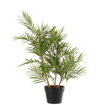 Bergpalm In Pot Plastiek Groen/Zwart Small - Kunstplant - J-Line - livinglovely.nl