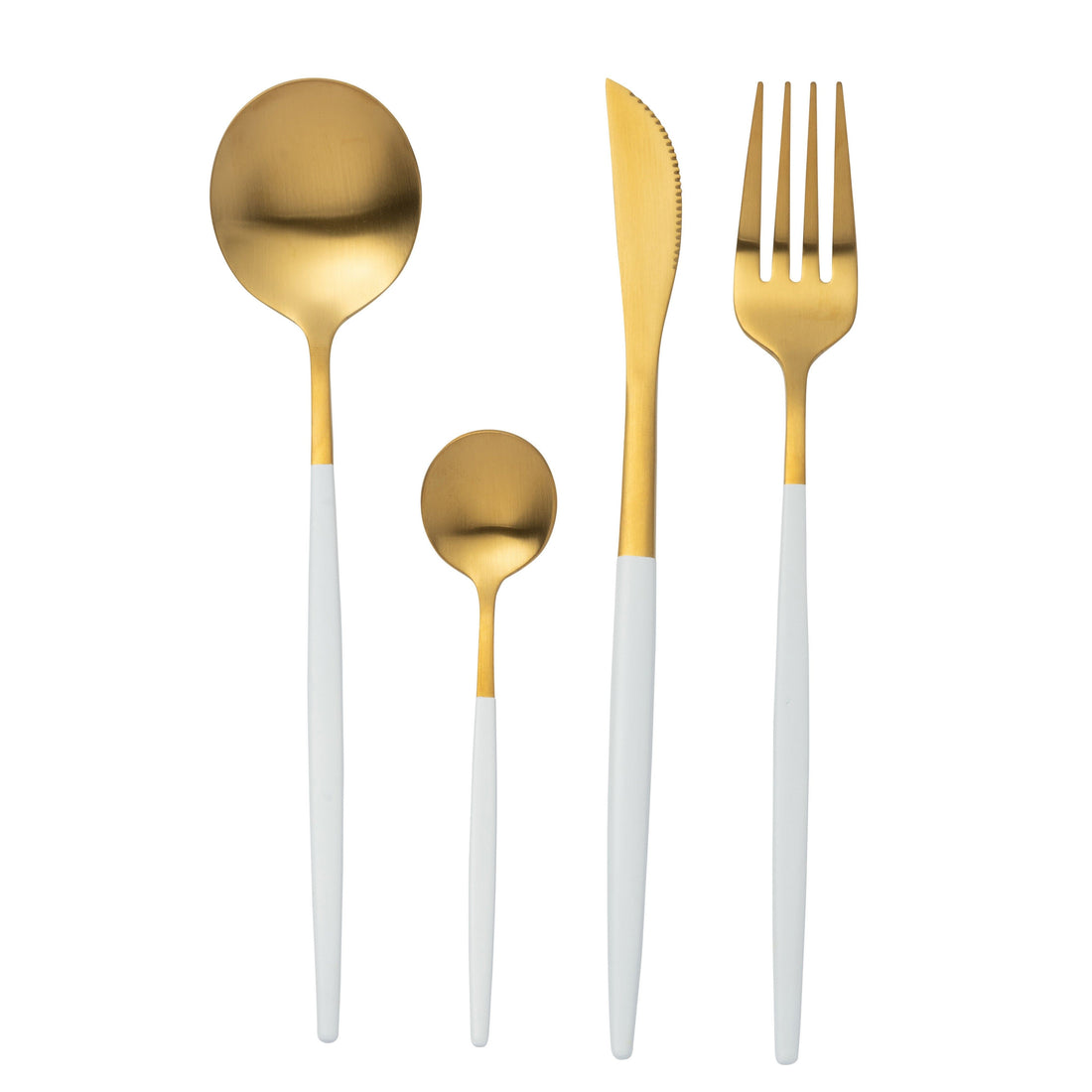 Bestekset Box A 24 Stuks Roestvrij Staal Goud Wit J-Line - Bestekset - J-Line - livinglovely.nl