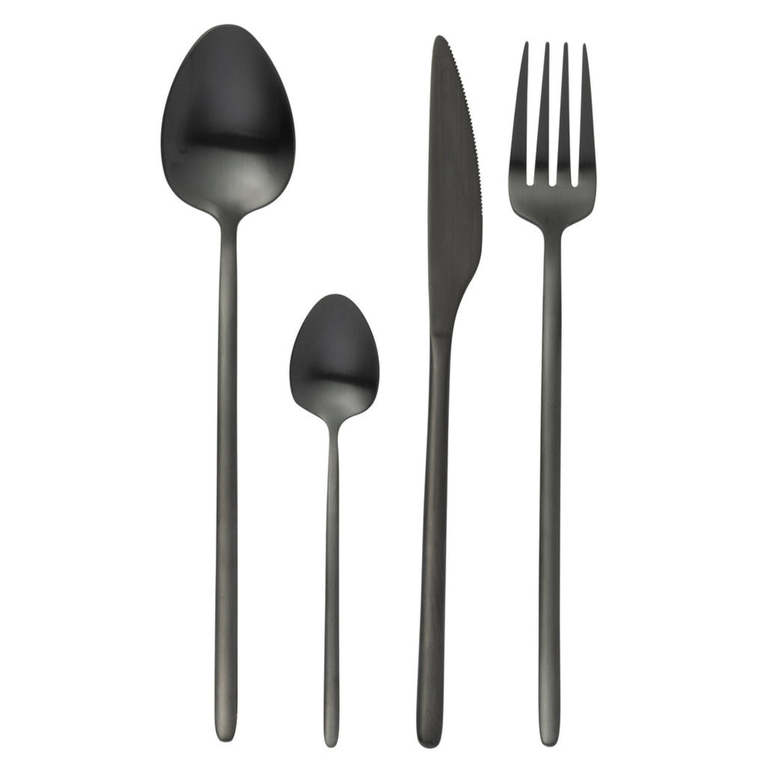 Bestekset Box C 24 Stuks Roestvrij Staal Mat Zwart J-Line - Bestekset - J-Line - livinglovely.nl