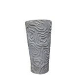 Beth Grey Cement Extreme Big Pot Organic Pattern S van PTMD, grote grijze cementen pot op witte achtergrond