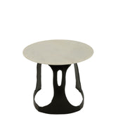 Bijzettafel Aluminium/Steen Zwart/Wit Small J-Line
