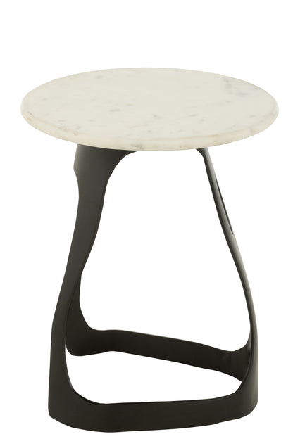 Bijzettafel Aluminium/Steen Zwart/Wit Large J-Line - Bijzettafel - J-Line - livinglovely.nl
