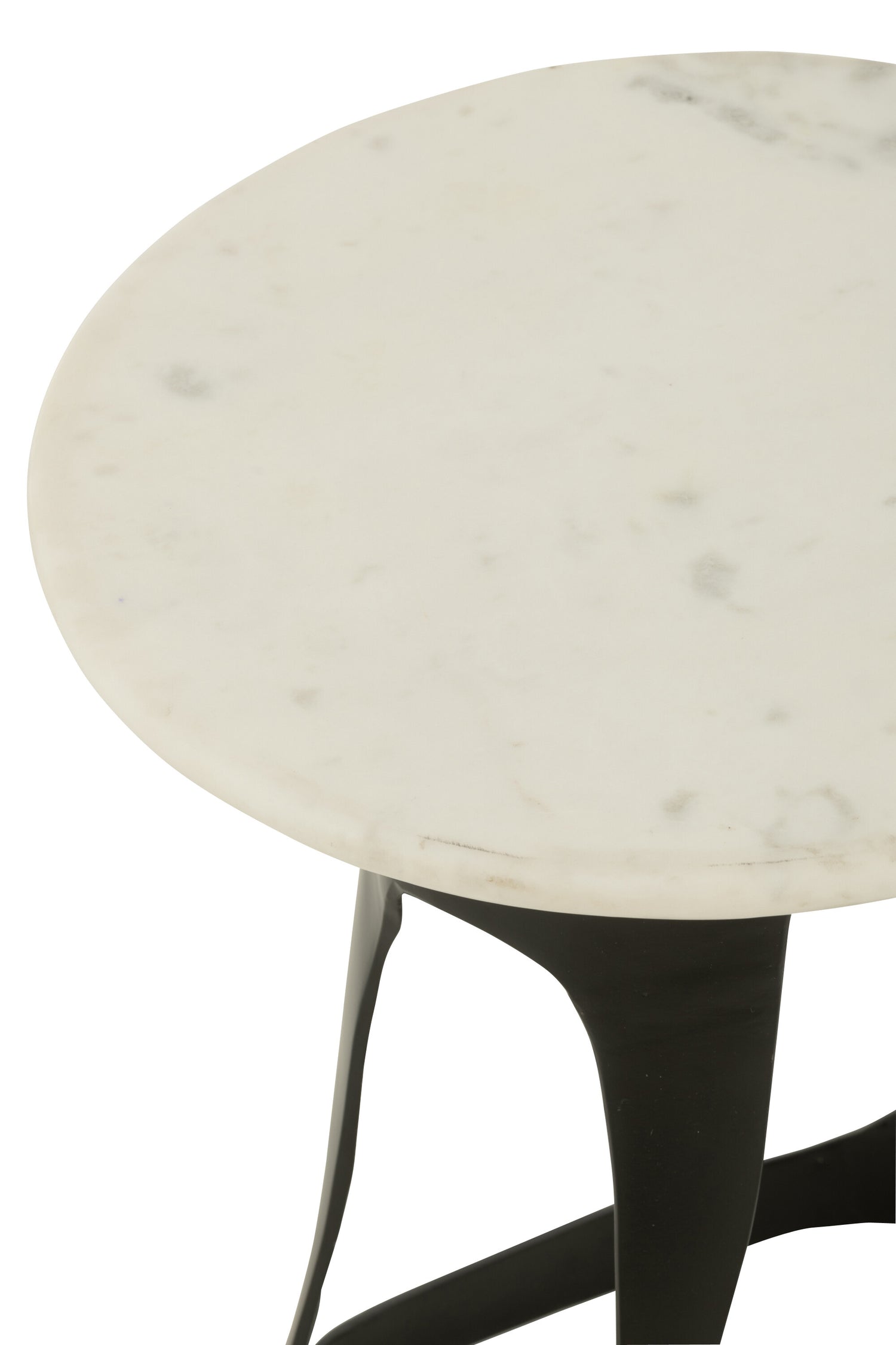 Bijzettafel Aluminium/Steen Zwart/Wit Large J-Line - Bijzettafel - J-Line - livinglovely.nl