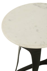 Bijzettafel Aluminium/Steen Zwart/Wit Large J-Line - Bijzettafel - J-Line - livinglovely.nl