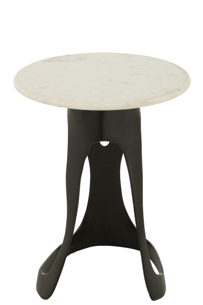 Bijzettafel Aluminium/Steen Zwart/Wit Large J-Line - Bijzettafel - J-Line - livinglovely.nl