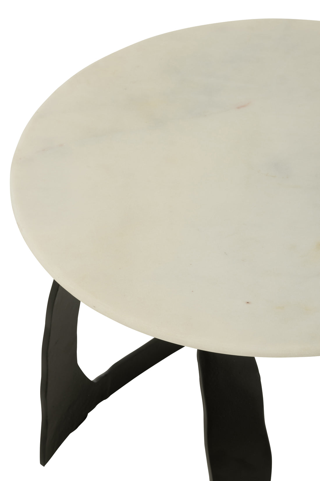Bijzettafel Aluminium/Steen Zwart/Wit Set van 2 J-Line - Bijzettafel - J-Line - livinglovely.nl