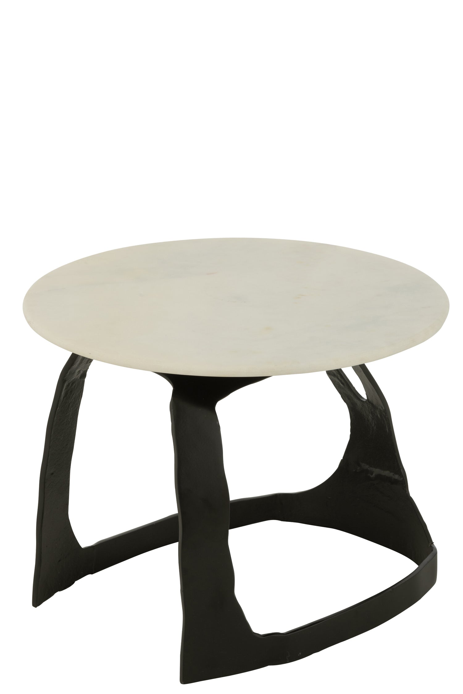 Bijzettafel Aluminium/Steen Zwart/Wit Small J-Line - Bijzettafel - J-Line - livinglovely.nl