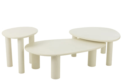 Bijzettafel Bali Wit Large J-Line - Bijzettafel - J-Line - livinglovely.nl