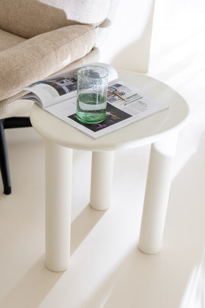 Bijzettafel Bali Wit Small J-Line - Bijzettafel - J-Line - livinglovely.nl