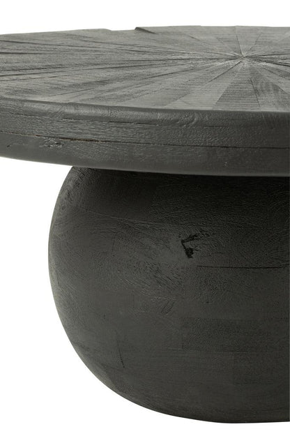 Bijzettafel Bol Shanil Hout Zwart - Bijzettafel - J-Line - livinglovely.nl