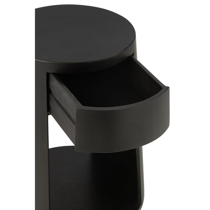Bijzettafel Drawn Mango Hout/Mdf Zwart J-Line