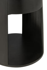 Bijzettafel Drawn Mango Hout/Mdf Zwart - Bijzettafel - J-Line - livinglovely.nl