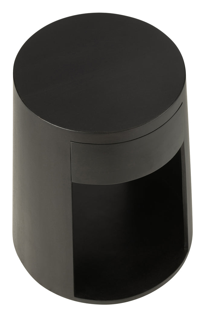 Bijzettafel Drawn Mango Hout/Mdf Zwart - Bijzettafel - J-Line - livinglovely.nl