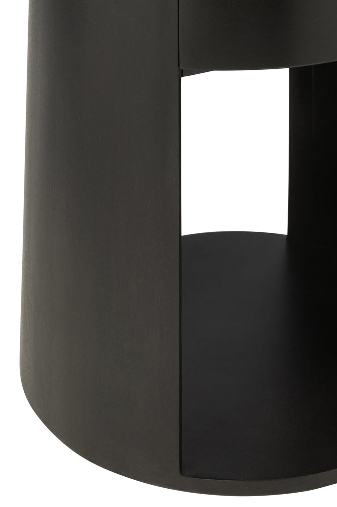 Bijzettafel Drawn Mango Hout/Mdf Zwart - Bijzettafel - J-Line - livinglovely.nl