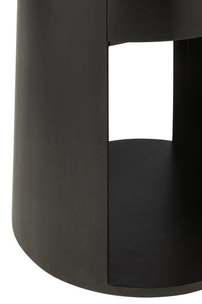 Bijzettafel Drawn Mango Hout/Mdf Zwart - Bijzettafel - J-Line - livinglovely.nl