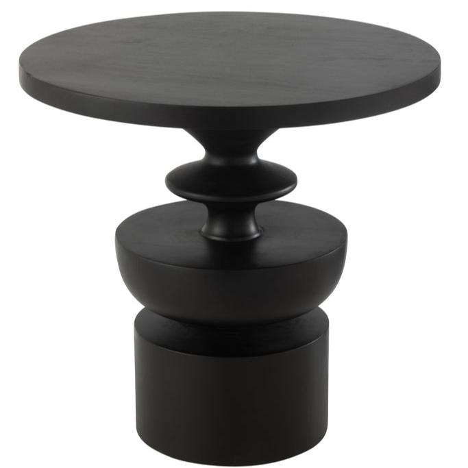 Bijzettafel Goa Mangohout Zwart - Bijzettafel - J-Line - livinglovely.nl