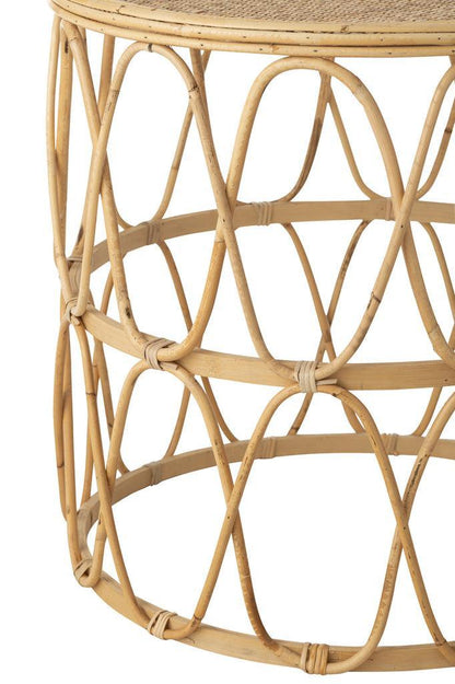 Bijzettafel Golf Patroon Rotan Naturel Set van 2 - Bijzettafel - J-Line - livinglovely.nl