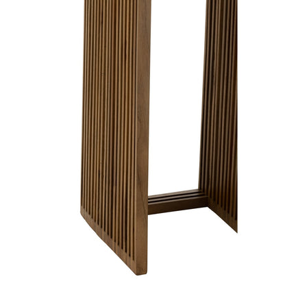 Bijzettafel Kubus Gerecycleerd Teak Naturel Set van 2 - Zuil - J-Line - livinglovely.nl