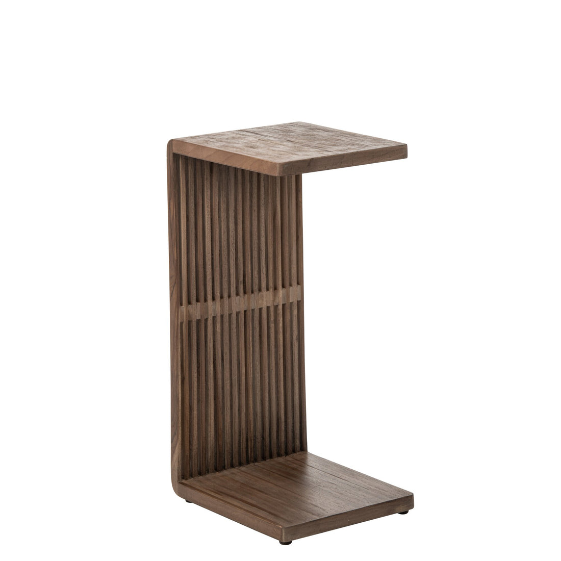 Beistelltisch Latten Recyceltes Holz Dunkelbraun J-Line