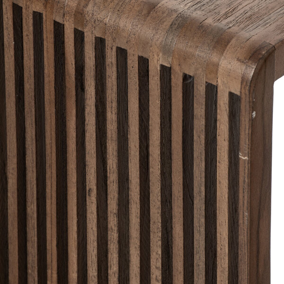 Beistelltisch Latten Recyceltes Holz Dunkelbraun J-Line