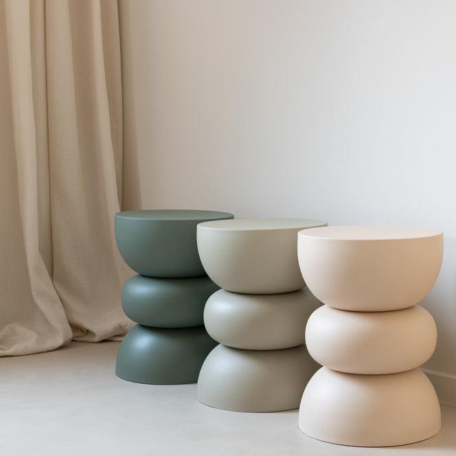 Bijzettafel Lise Ijzer Beige - Bijzettafel - J-Line - livinglovely.nl