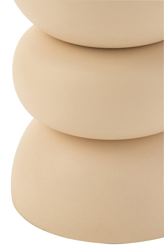 Bijzettafel Lise Ijzer Beige - Bijzettafel - J-Line - livinglovely.nl