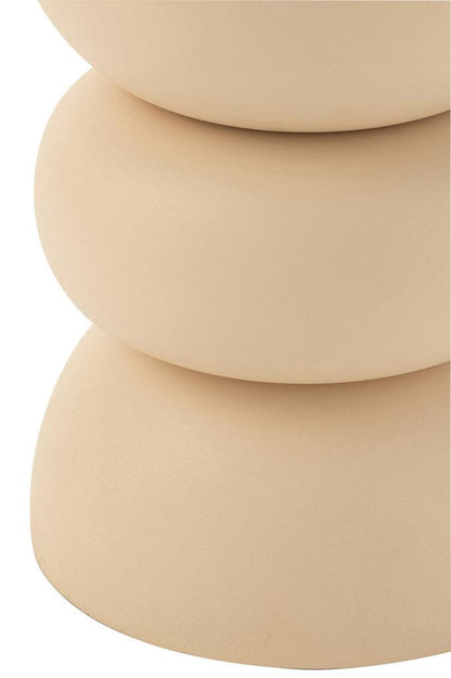 Bijzettafel Lise Ijzer Beige - Bijzettafel - J-Line - livinglovely.nl