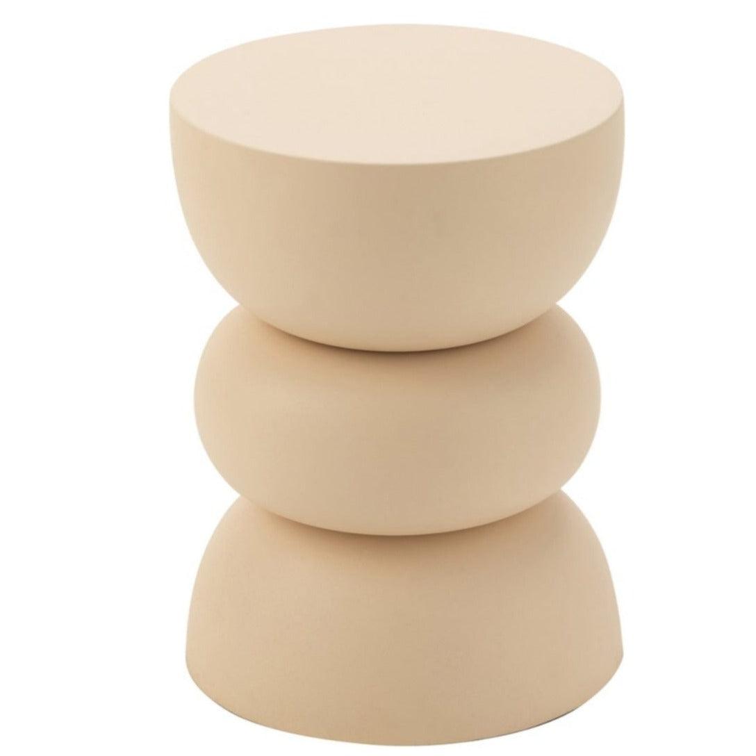 Bijzettafel Lise Ijzer Beige - Bijzettafel - J-Line - livinglovely.nl