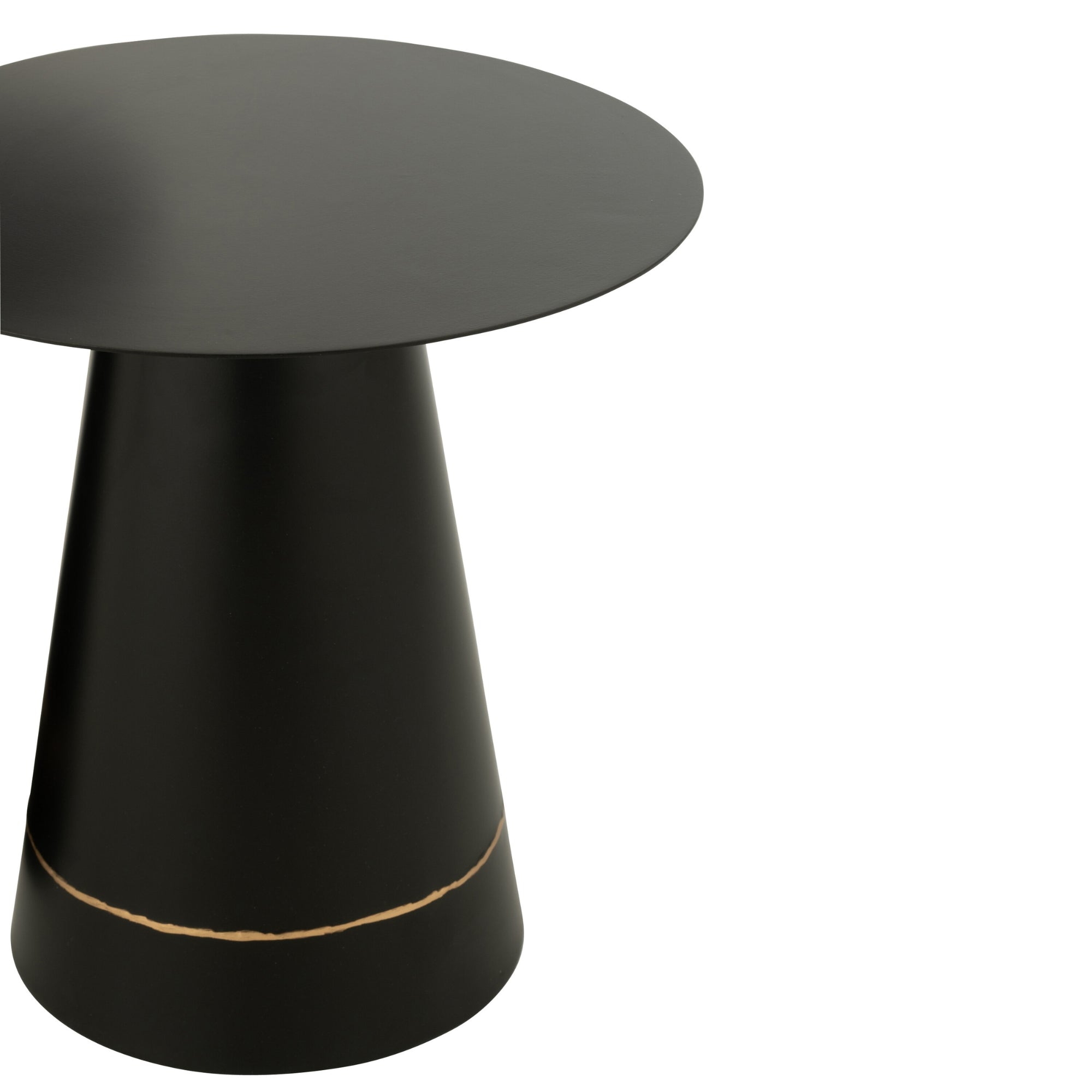 Bijzettafel Metaal Zwart/Goudkleurig Set van 2 J-Line - Bijzettafel - J-Line - livinglovely.nl