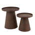Bijzettafel Rond Mdf Donkerbruin Set van 2 - Bijzettafel - J-Line - livinglovely.nl