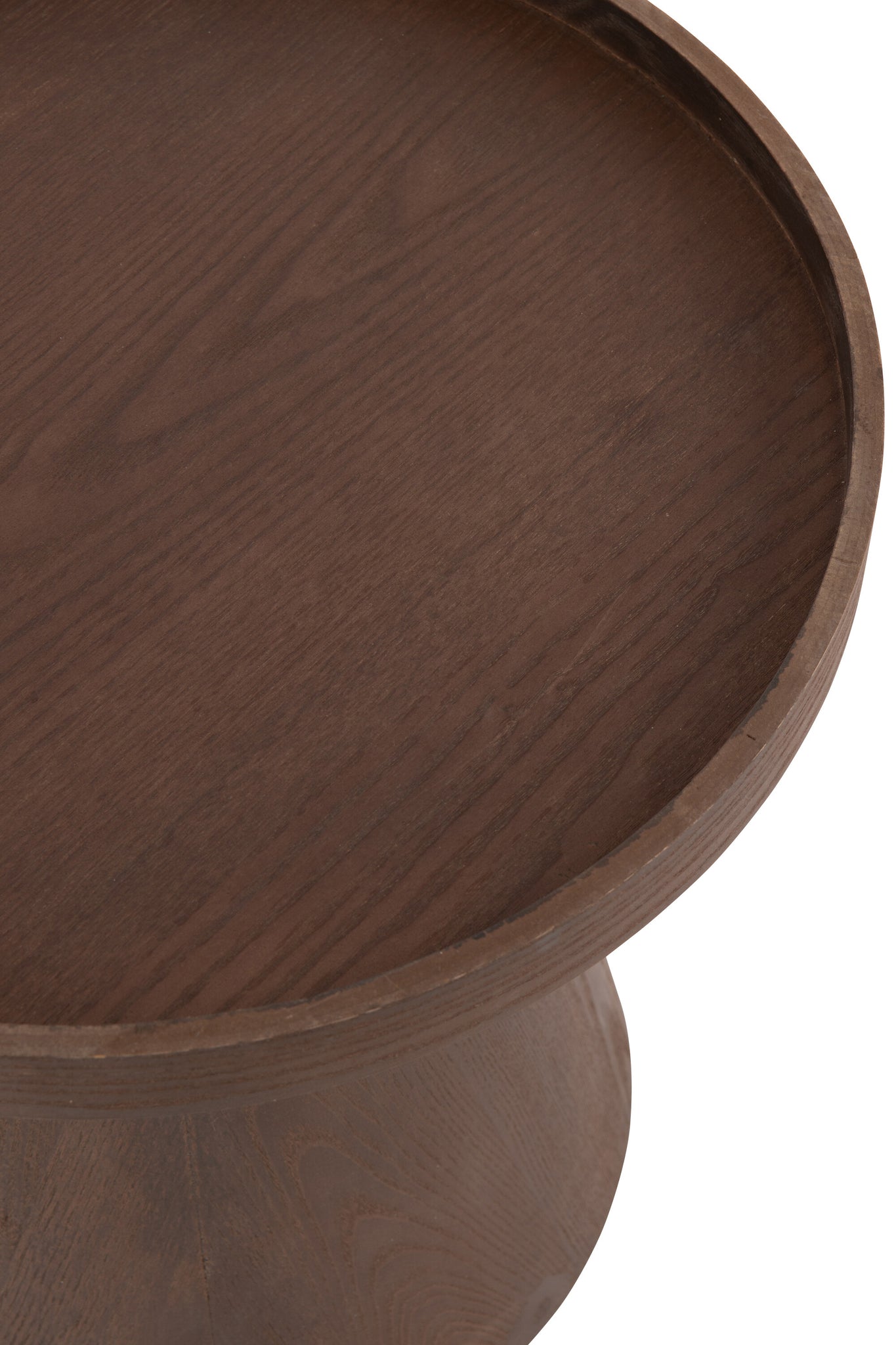 Bijzettafel Rond Mdf Donkerbruin Set van 2 - Bijzettafel - J-Line - livinglovely.nl