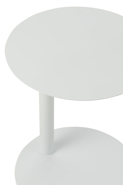 Bijzettafel Rond Metaal Wit - Bijzettafel - J-Line - livinglovely.nl