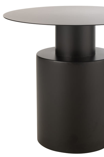 Bijzettafel Rond Metaal Zwart - Bijzettafel - J-Line - livinglovely.nl