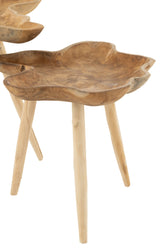 Bijzettafel Splash Teak Hout Naturel Set van 2 - Bijzettafel - J-Line - livinglovely.nl