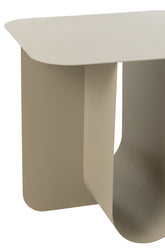 Bijzettafel Vierkant Metaal Beige - Bijzettafel - J-Line - livinglovely.nl