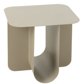 Bijzettafel Vierkant Metaal Beige - Bijzettafel - J-Line - livinglovely.nl