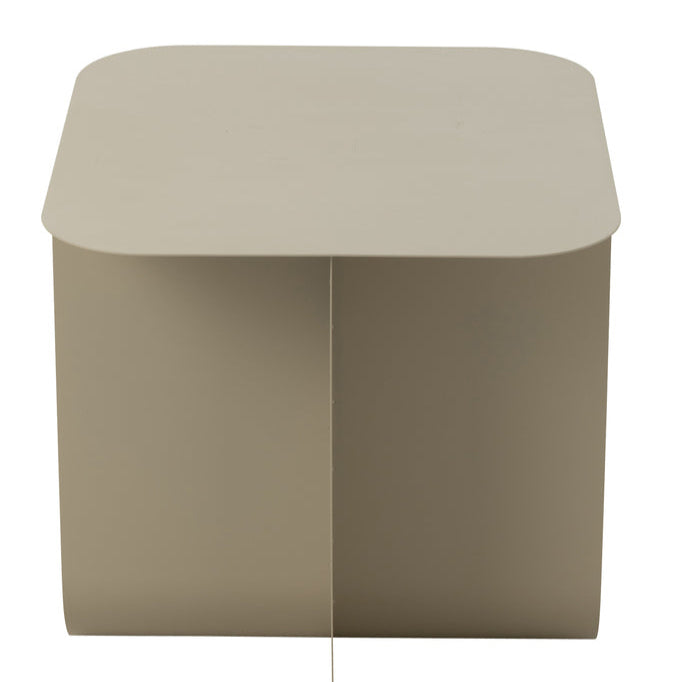 Bijzettafel Vierkant Metaal Beige - Bijzettafel - J-Line - livinglovely.nl