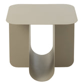 Bijzettafel Vierkant Metaal Beige - Bijzettafel - J-Line - livinglovely.nl
