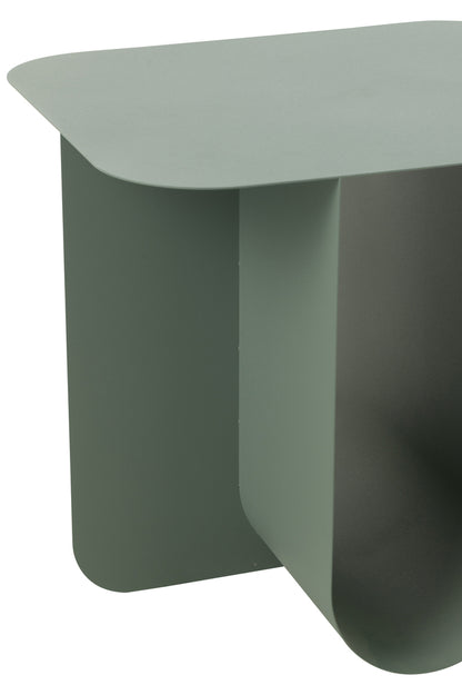 Bijzettafel Vierkant Metaal Groen - Bijzettafel - J-Line - livinglovely.nl