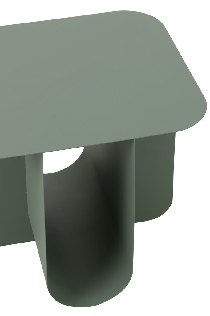 Bijzettafel Vierkant Metaal Groen - Bijzettafel - J-Line - livinglovely.nl