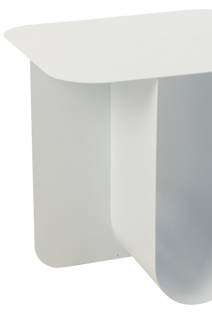 Bijzettafel Vierkant Metaal Wit - Bijzettafel - J-Line - livinglovely.nl