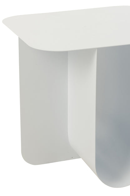 Bijzettafel Vierkant Metaal Wit - Bijzettafel - J-Line - livinglovely.nl