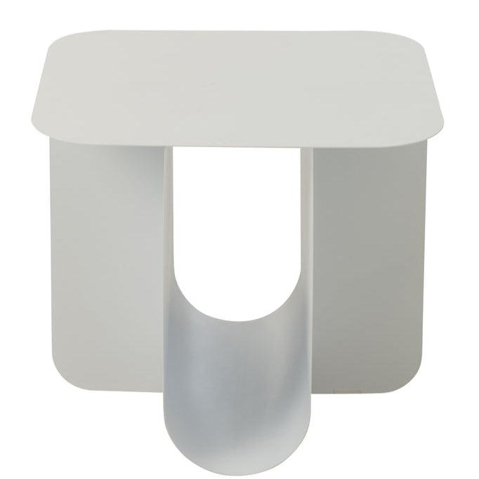 Bijzettafel Vierkant Metaal Wit - Bijzettafel - J-Line - livinglovely.nl