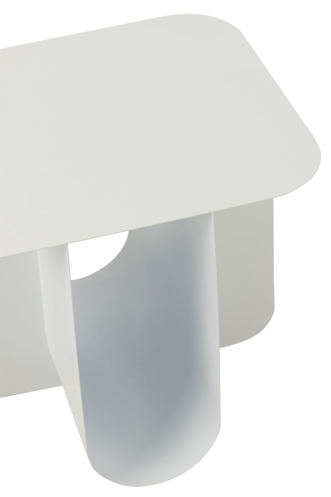 Bijzettafel Vierkant Metaal Wit - Bijzettafel - J-Line - livinglovely.nl
