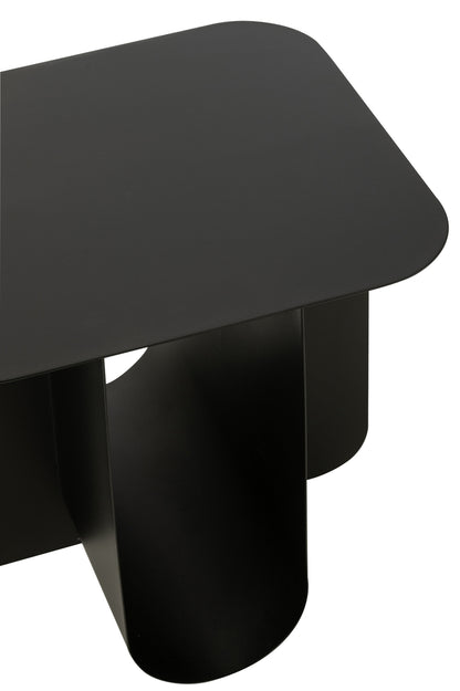 Bijzettafel Vierkant Metaal Zwart - Bijzettafel - J-Line - livinglovely.nl