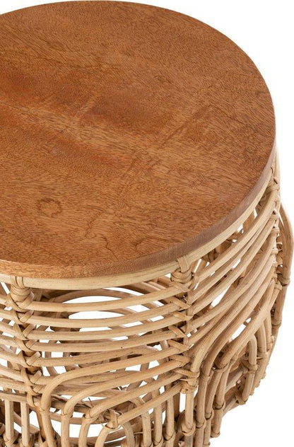 Bijzettafels Ellen Rotan Naturel Set van 2 - Bijzettafel - J-Line - livinglovely.nl