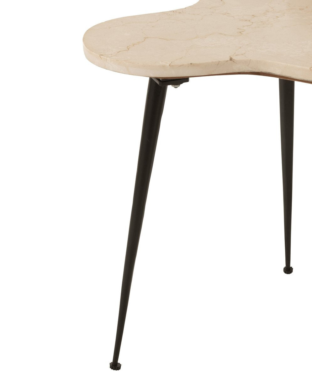 Bijzettafels Marmer/Metaal Set van 3 - Bijzettafel - J-Line - livinglovely.nl