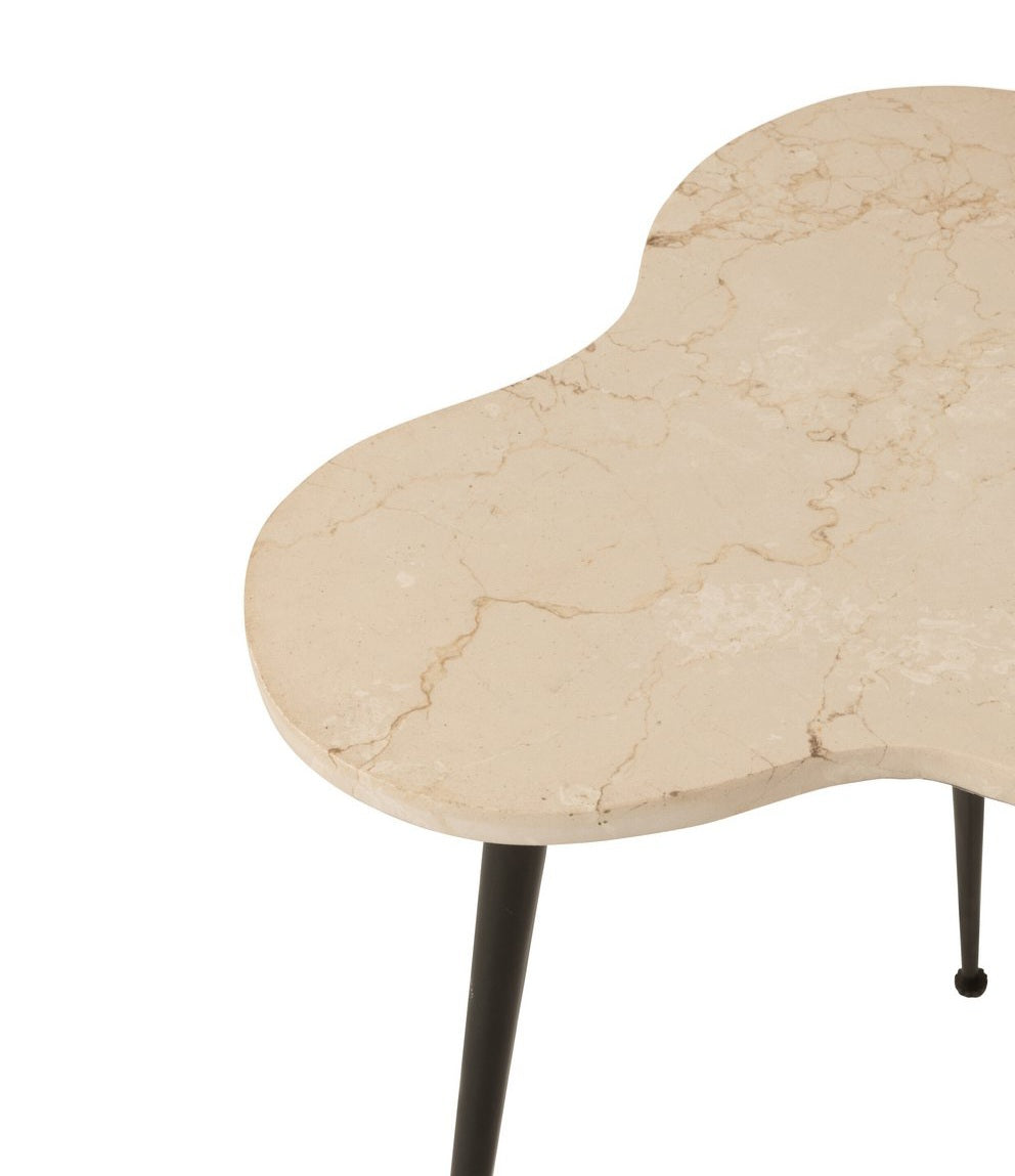 Bijzettafels Marmer/Metaal Set van 3 - Bijzettafel - J-Line - livinglovely.nl